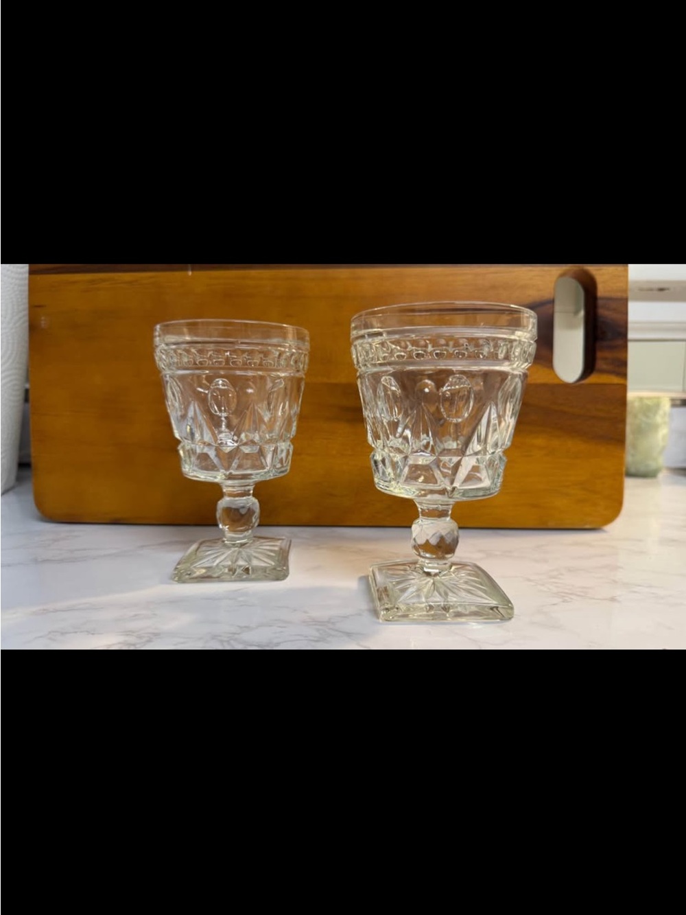 Park Lane Clear Cut-Glass Goblets - Set of 6